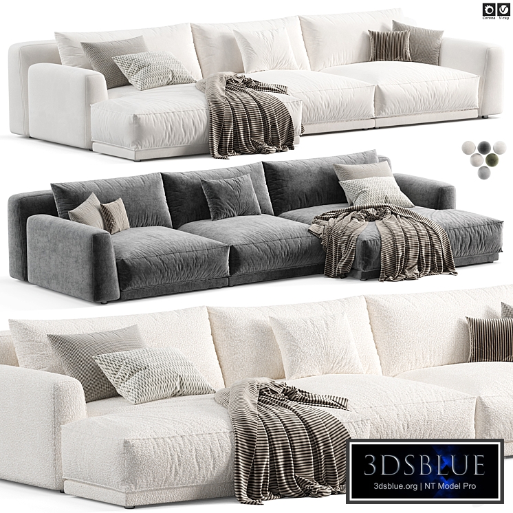 Poliform Paris Seoul Chaise Longue Sofa