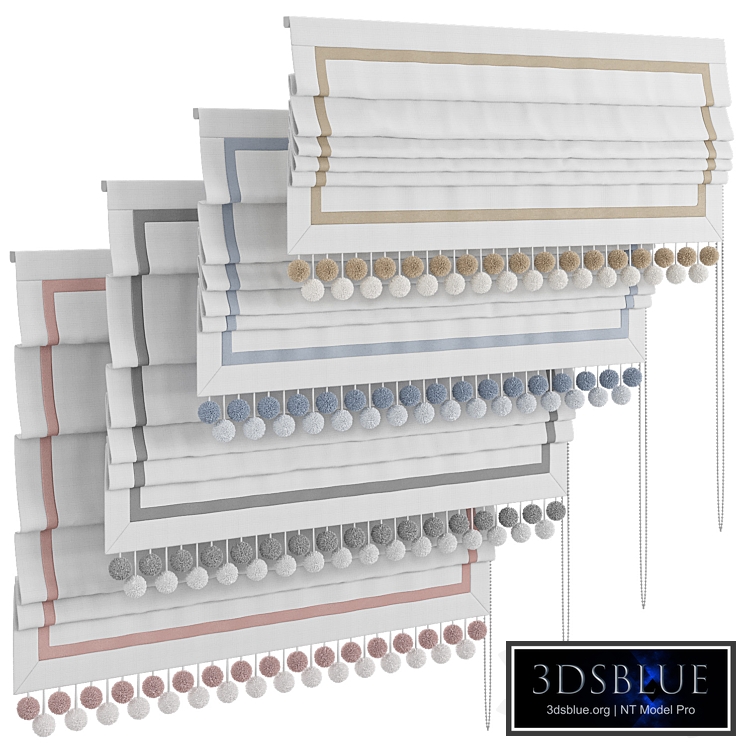 Roman blinds 42 (1500mm) with pompoms