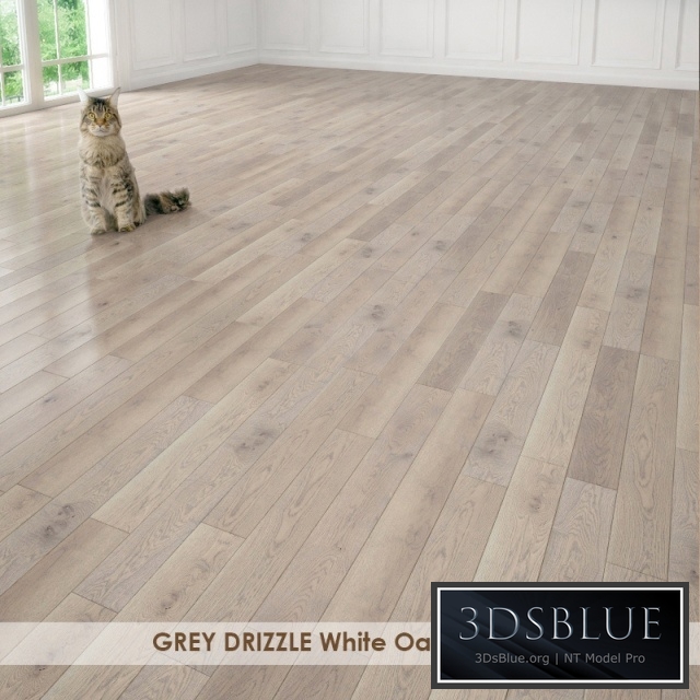 GREY DRIZZLE White Oak Parquet