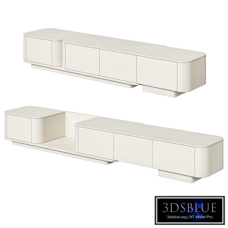 Japandi White TV Stand