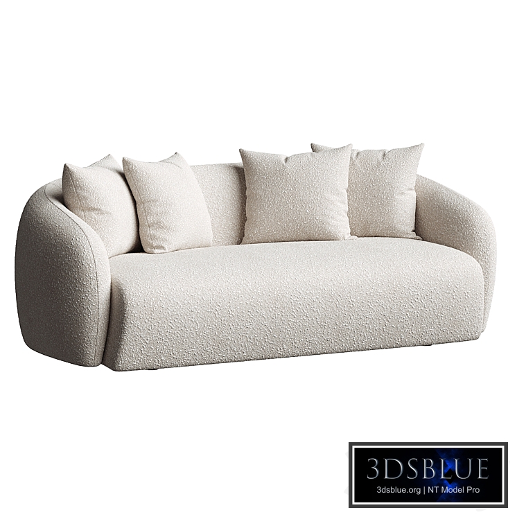 Bindiya Modern Japandi Style Boucle Fabric Sofa
