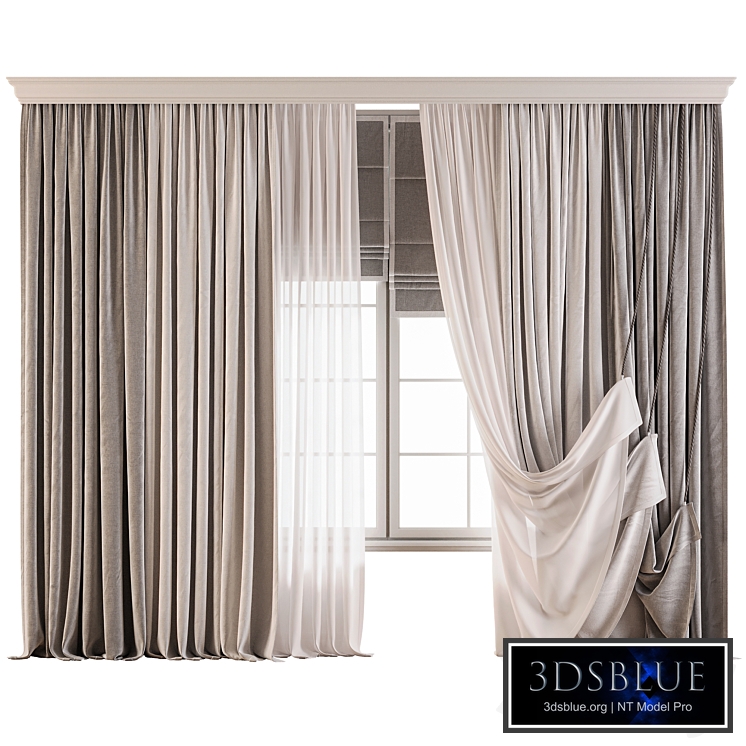 Curtain set with sheer and pleated drapes 67