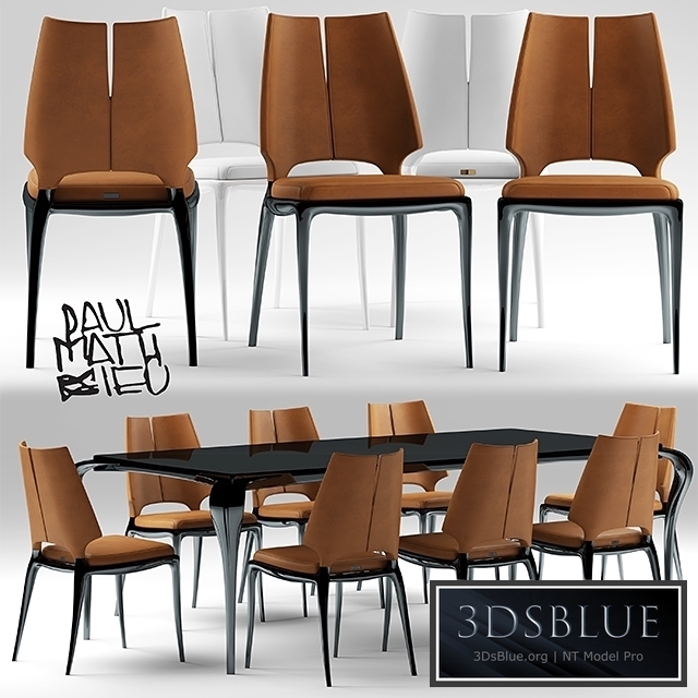 Table and chairs Paul Mathieu for Luxury Living group