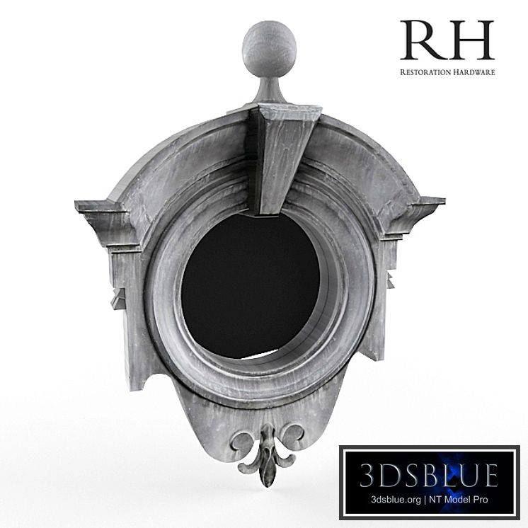 European Zinc Dormer Mirror Fleur-de-Lis