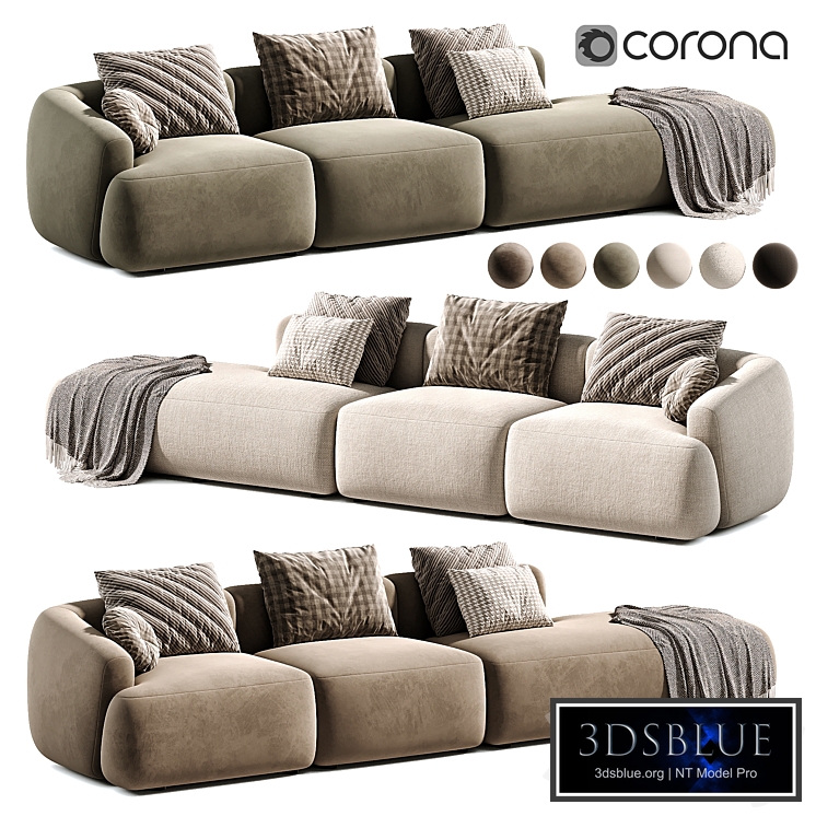 Chaise longue XL componibile in bouclé Sofia