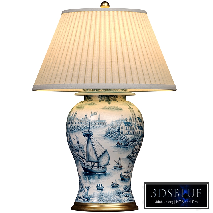 Table lamp with painted Empel Ginger Jar Ceramic