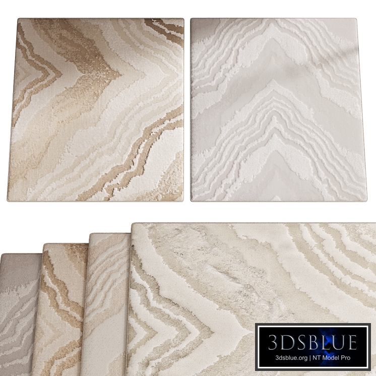 Set of 4 in 1 carpets based on Dedar Milano fabric