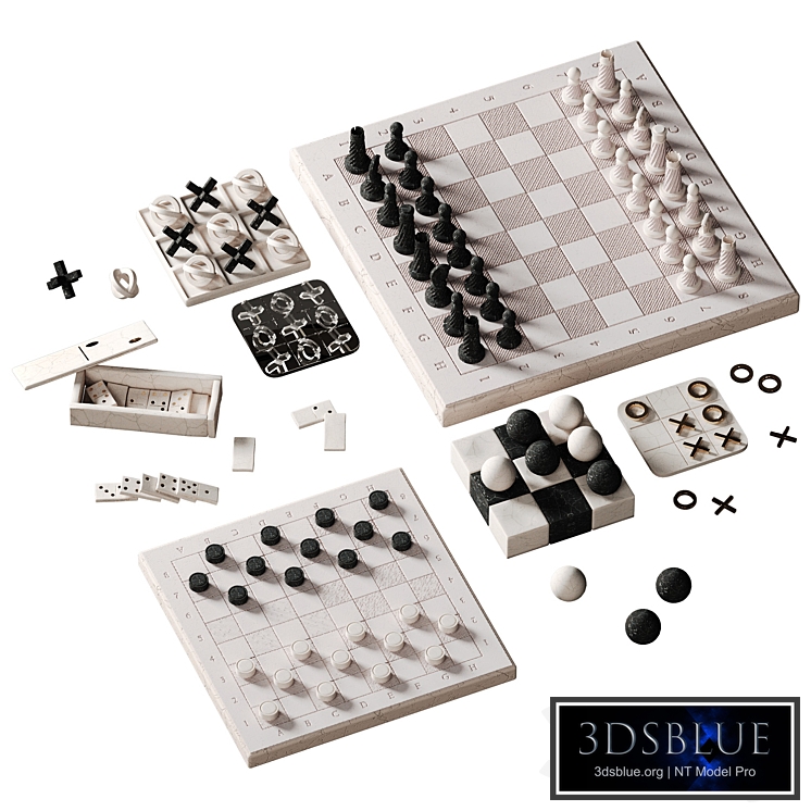 Decorative set with marble board games