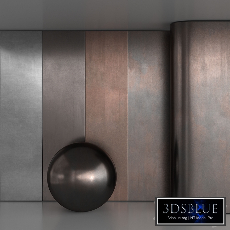 Flat old metal material set