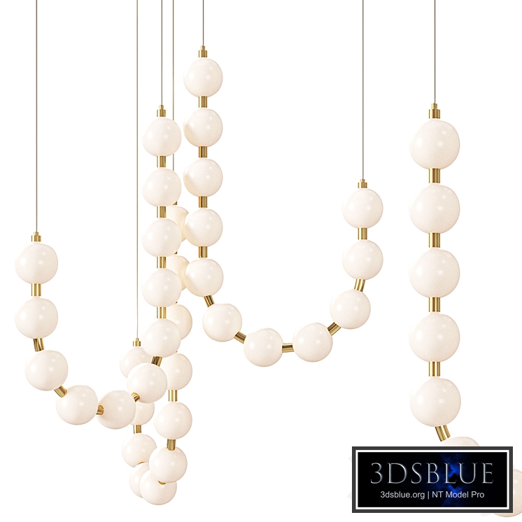 Glass Pearl Necklace Chandelier set