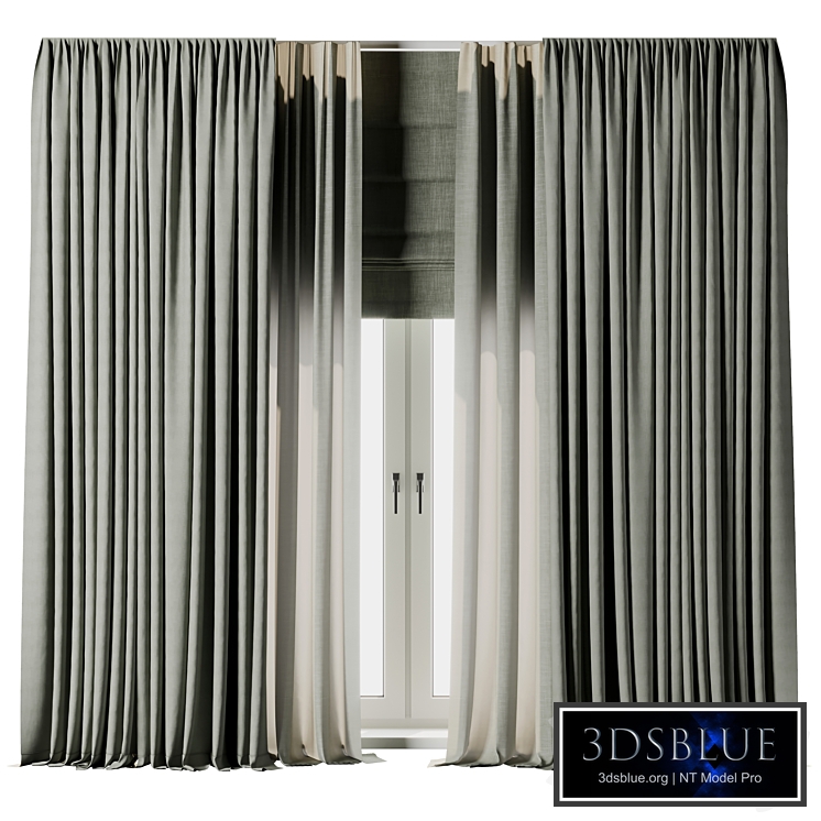 Olive Green Curtains with Roman blinds - collections 20 HBH
