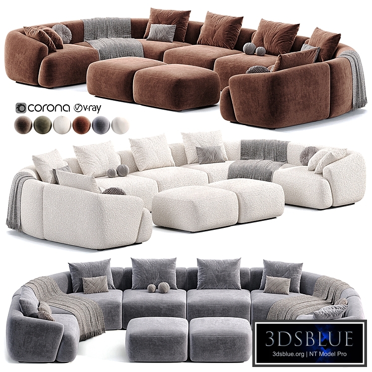 Divano XL componibile in boucle Sofia modular