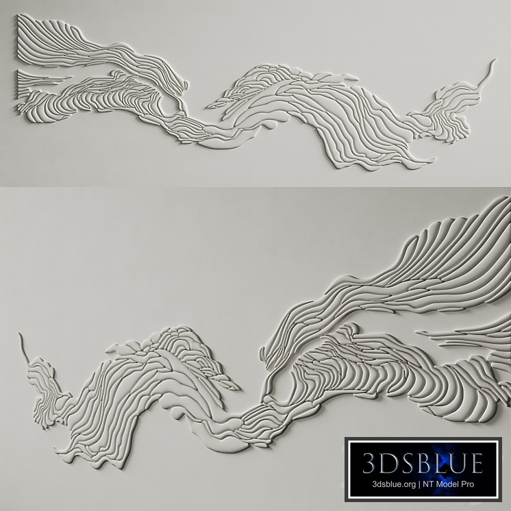 Abstract composition Plaster panel