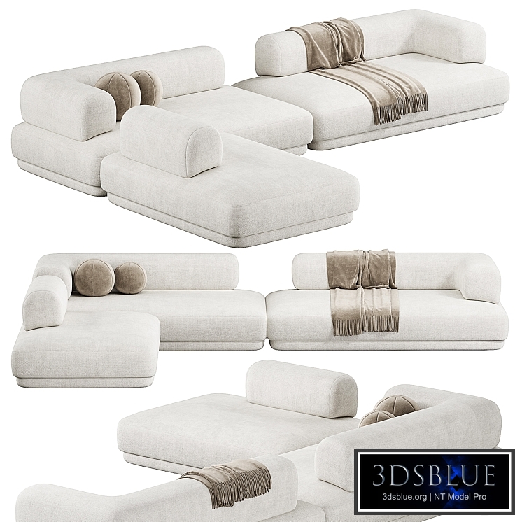 Bumper Sectional Fabric Sofa by Zanotta