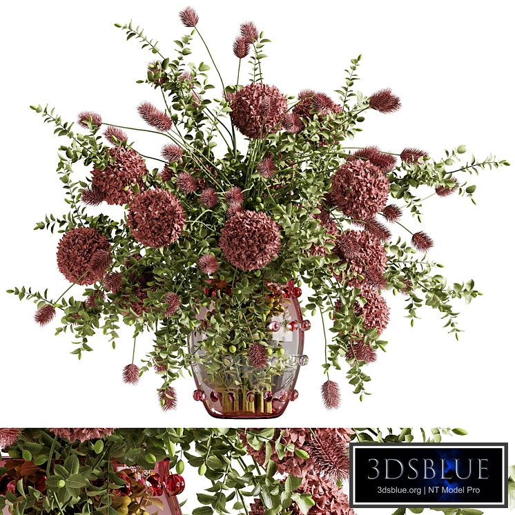 bouquet of balls and fruits in a glass vase 11