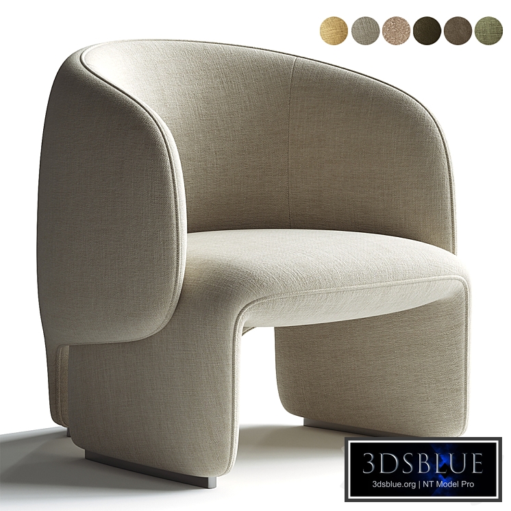 Minimalist Mixed Weave Fabric 1 Seater Sofa ELEPHANT