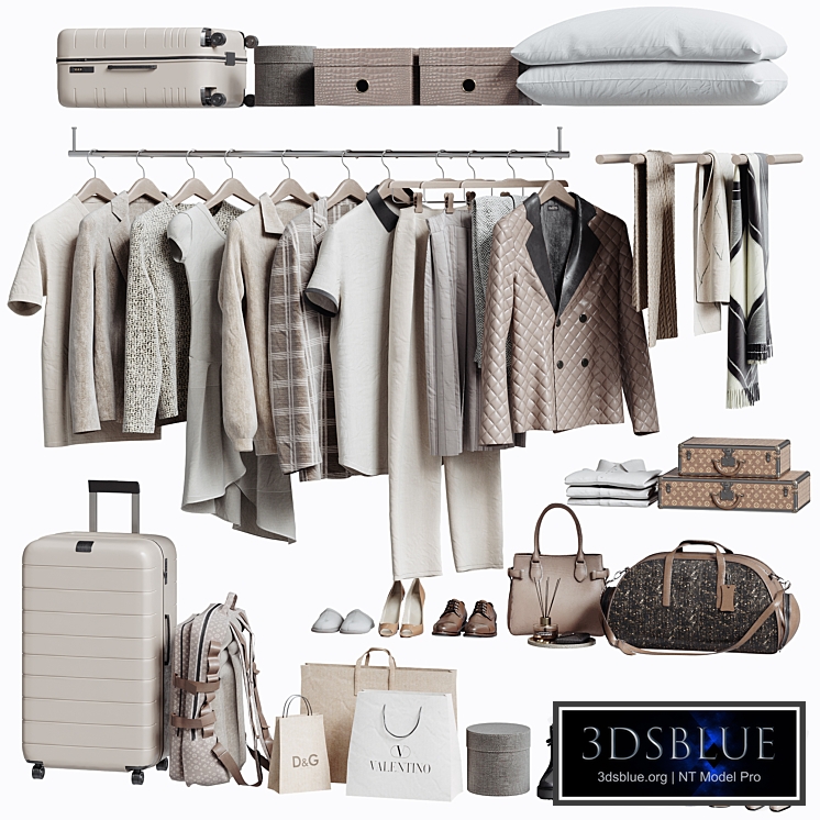 Clothing, shoes and accessories for wardrobe or shop