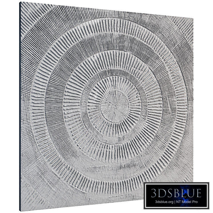 Bas-relief plaster wall decorative panel sun circles eyes