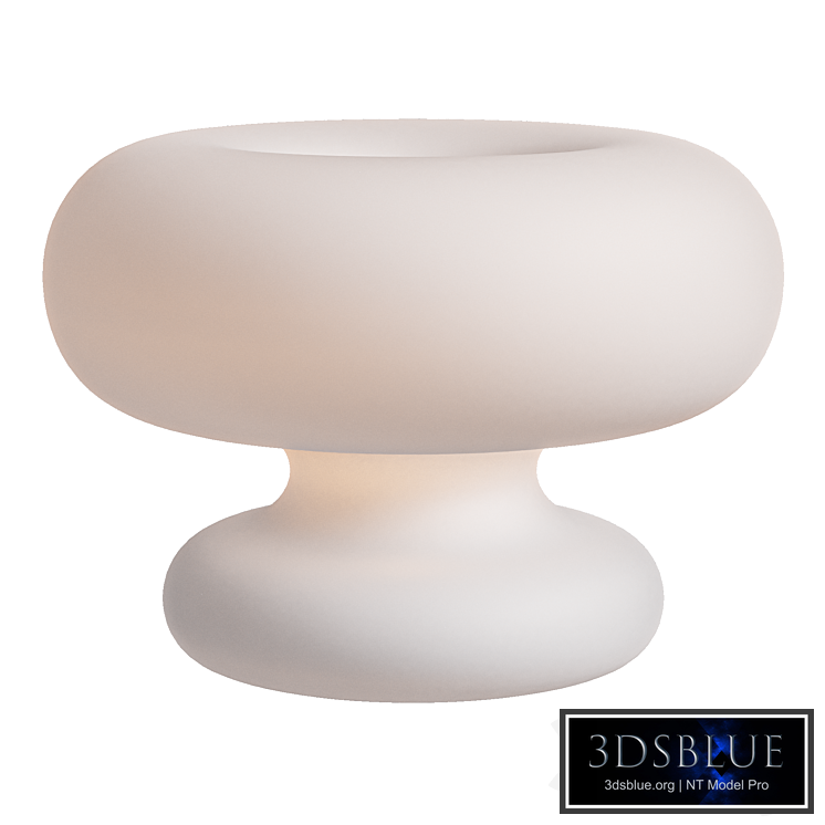 White Glass Mushroom Donut Table Lamp