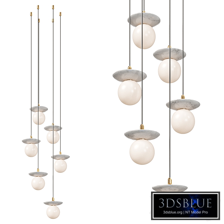 Orbit Stone 6lt Pendant Light
