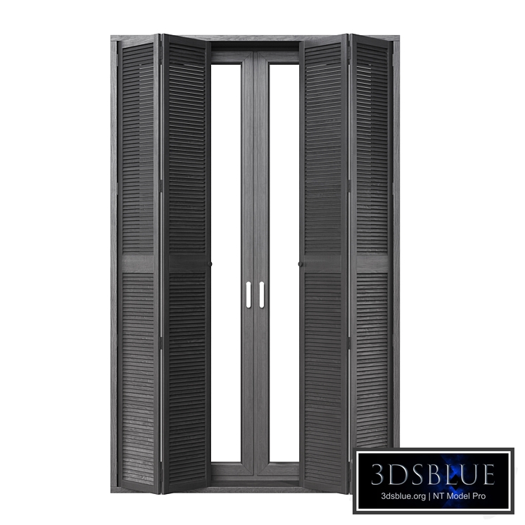 Wooden window with shutters