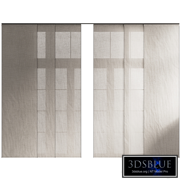 Black Trim Linen Panel Blind