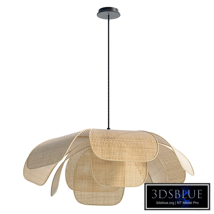 Rattan Petal Rustic Pendant Lamp Shade