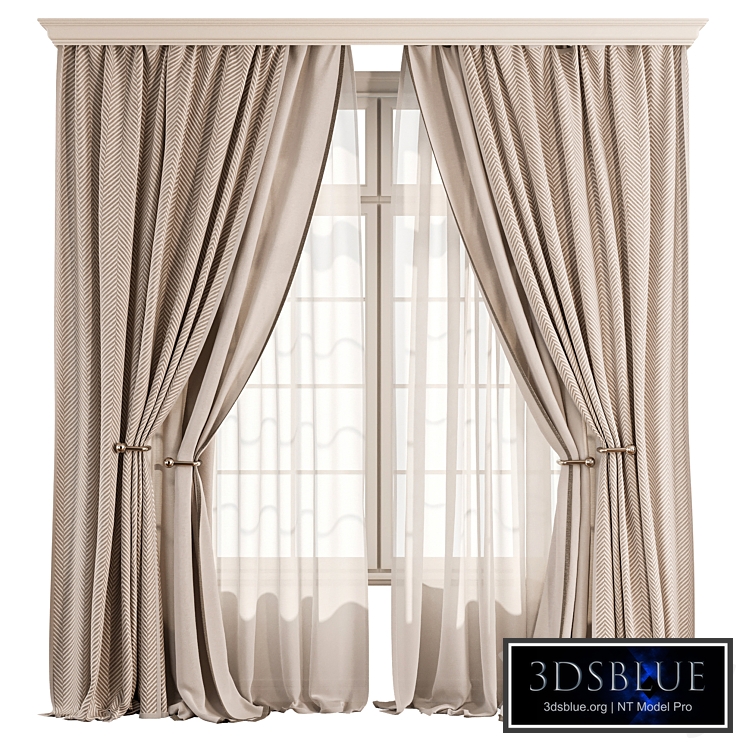 Herringbone Curtain with Sheer Layer 74