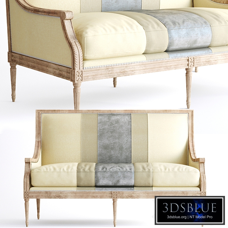 Massoud Lilah Buff Colorblock Settee