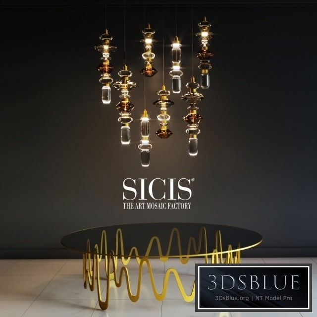SICIS table and chandelier
