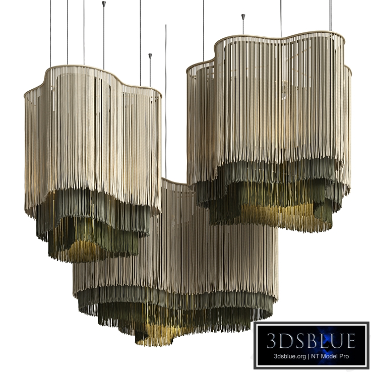 hanging lampshade made of threads 4