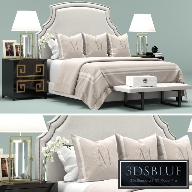 Upholstered White Headboard Bed