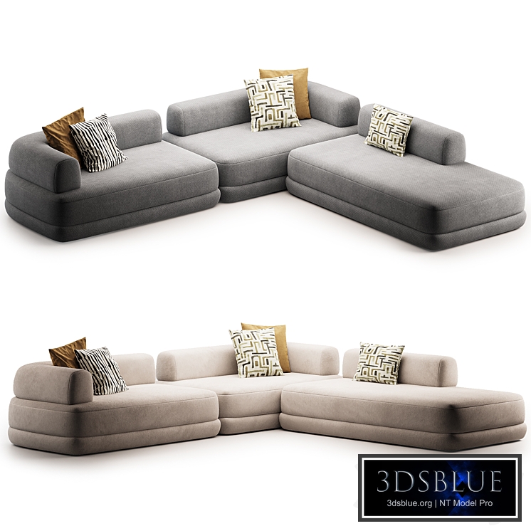 Bumper Sectional Fabric Sofa by Zanotta