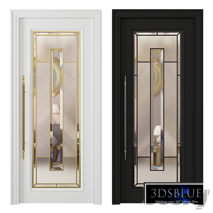 Door with stained glass