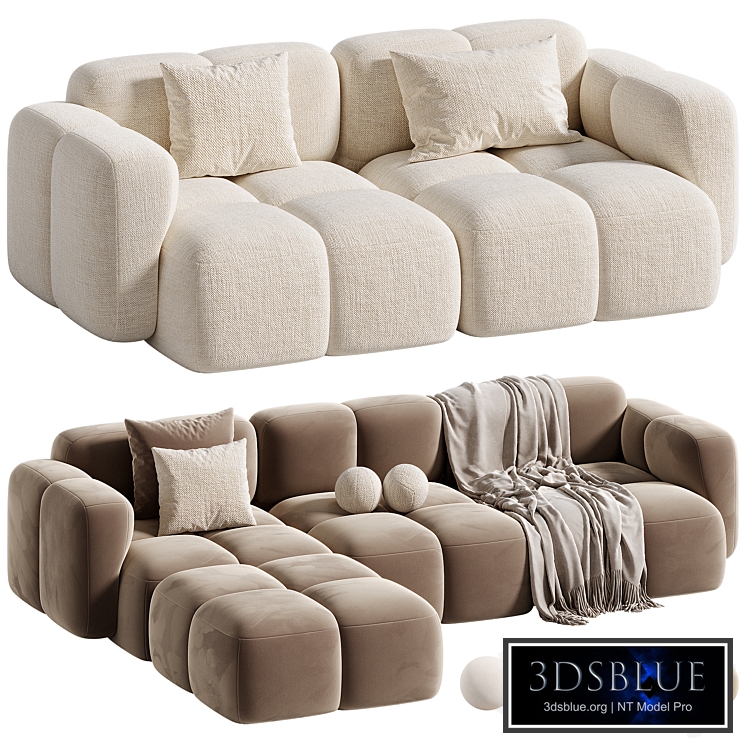 Modular corner sofa Teddy Boucle