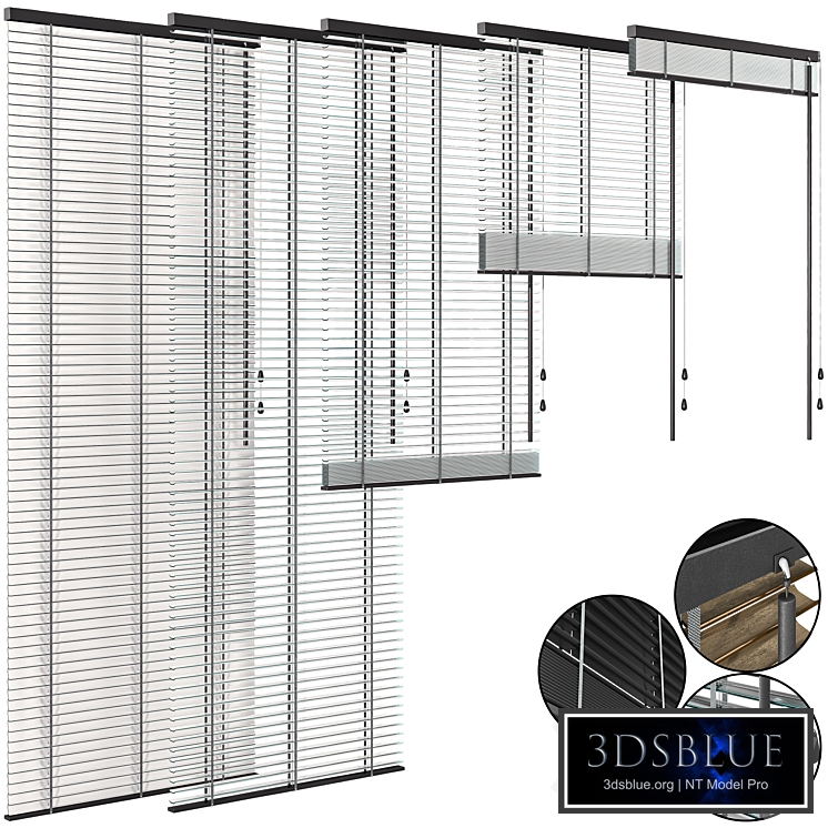 Wood and Glass Aluminum Venetian Blind Curtain Set 43