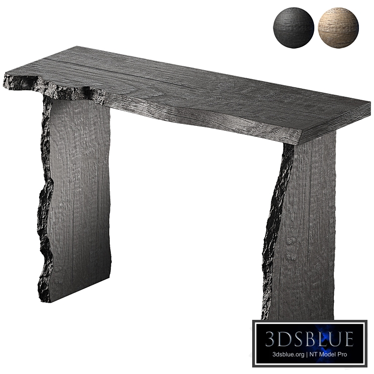 Console - a table made of old wood with chipped edges