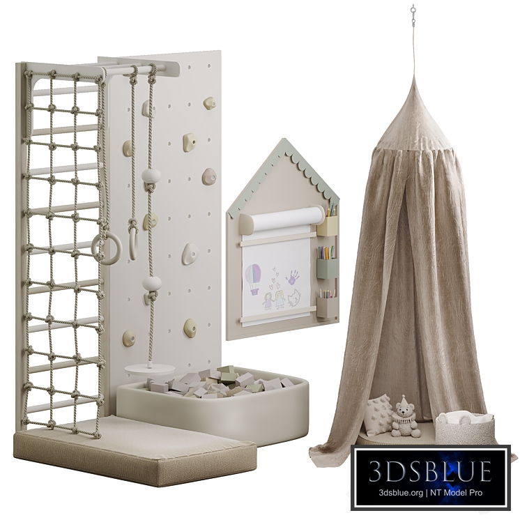 Children's play area with canopy