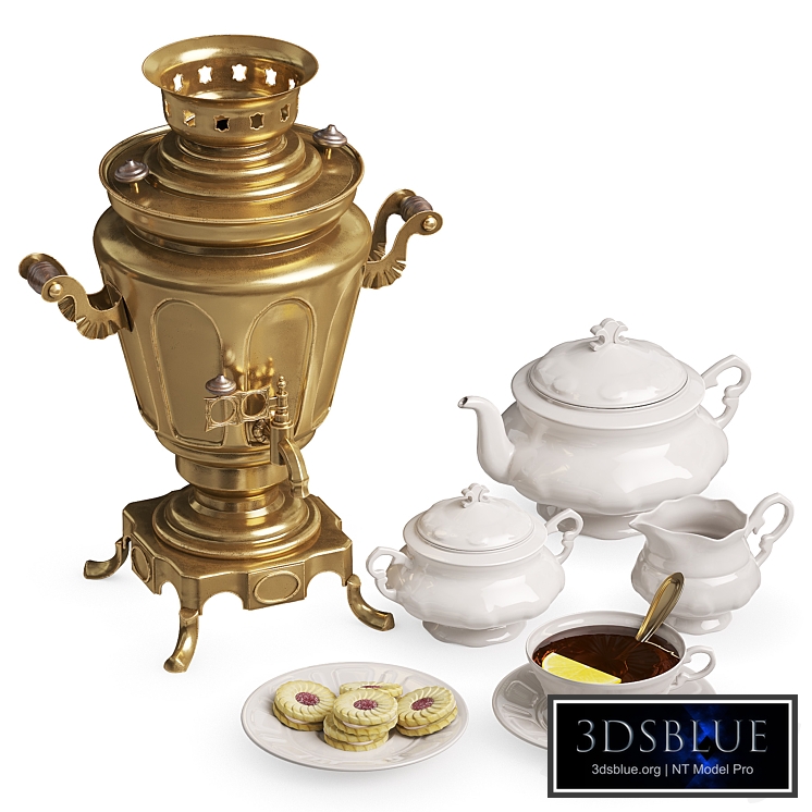 Tea set with samovar