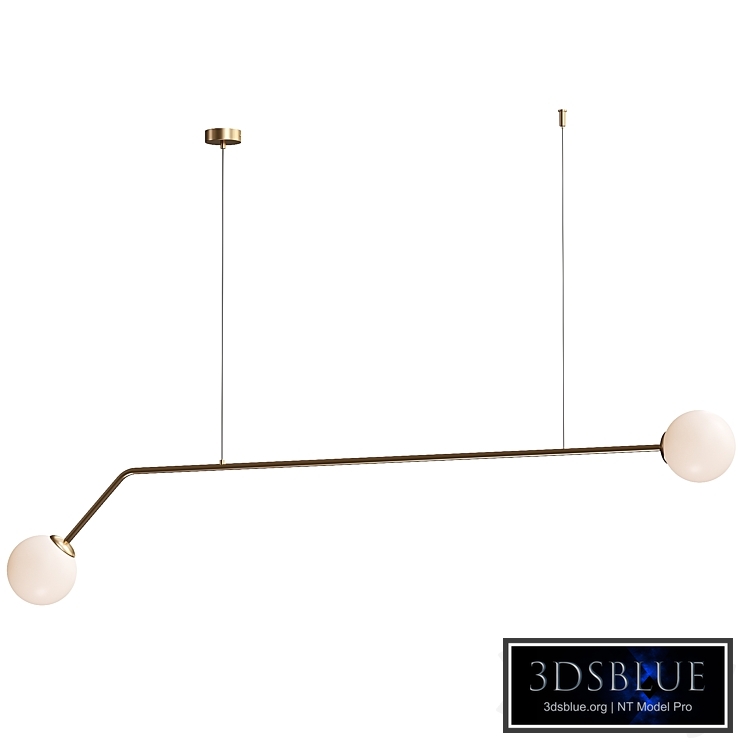 Pure hanging light two-bulb gold