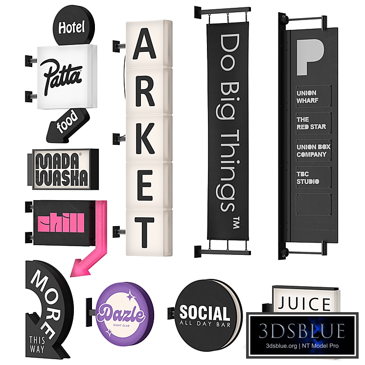 Set of 10 facade console signs