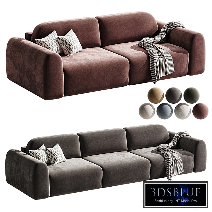 Straight sofa Lilt 2 round | Divan.ru