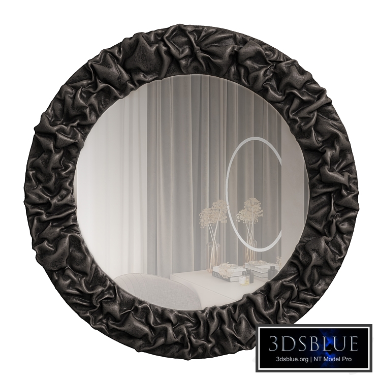 Mirror in a black dented frame