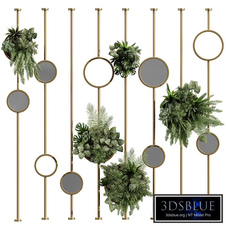 The plants garden with mirrors