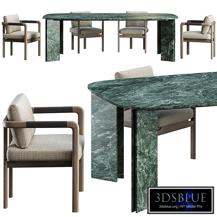 Dining table Maxwell by Acerbis and Chair Montgomery by Giorgetti