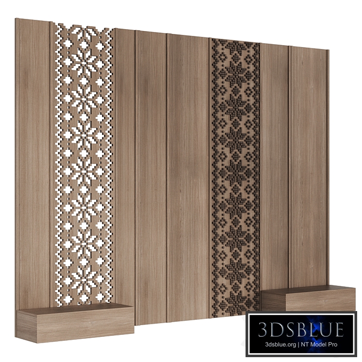 Wall panels headboard Russian ornament 021