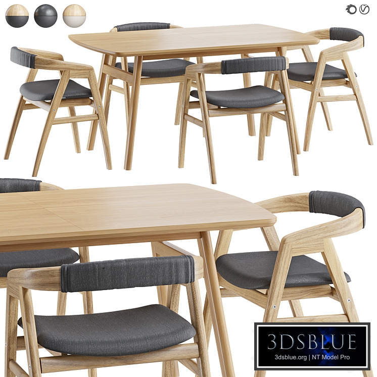 Table Kramer and chairs Miles Divan.ru