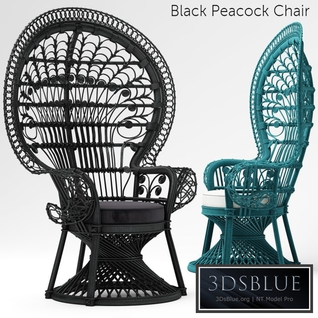 Armchair Black Peacock Chair New In