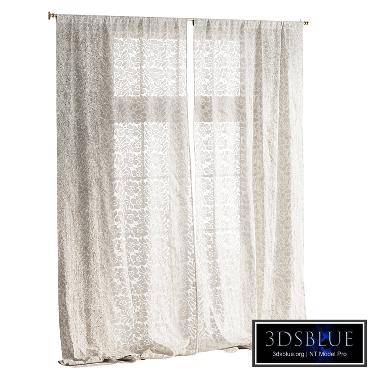 Draped Embroidery Lace Curtain