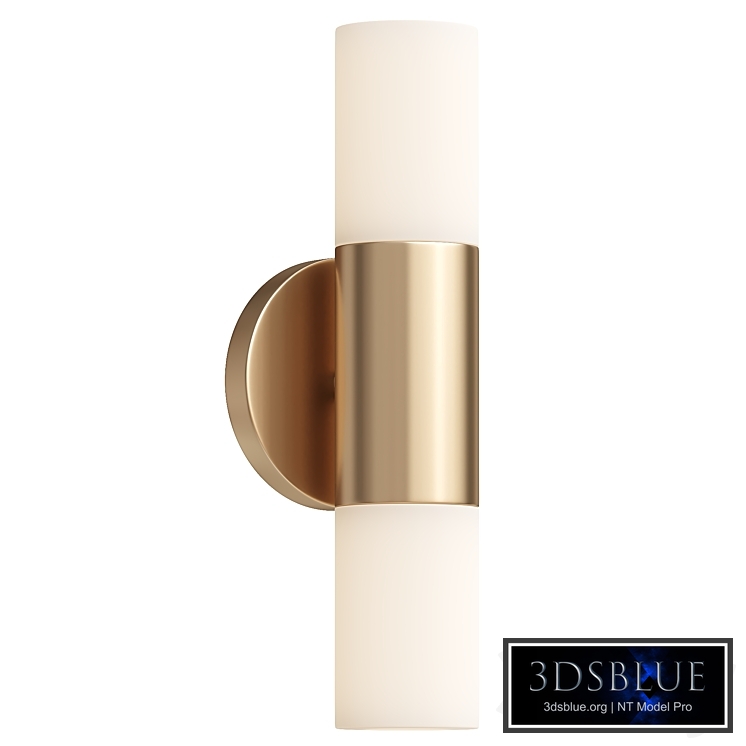 Aged Brass Otto 2 Light Glass Stainless Steel Dimmable Armed Sconce